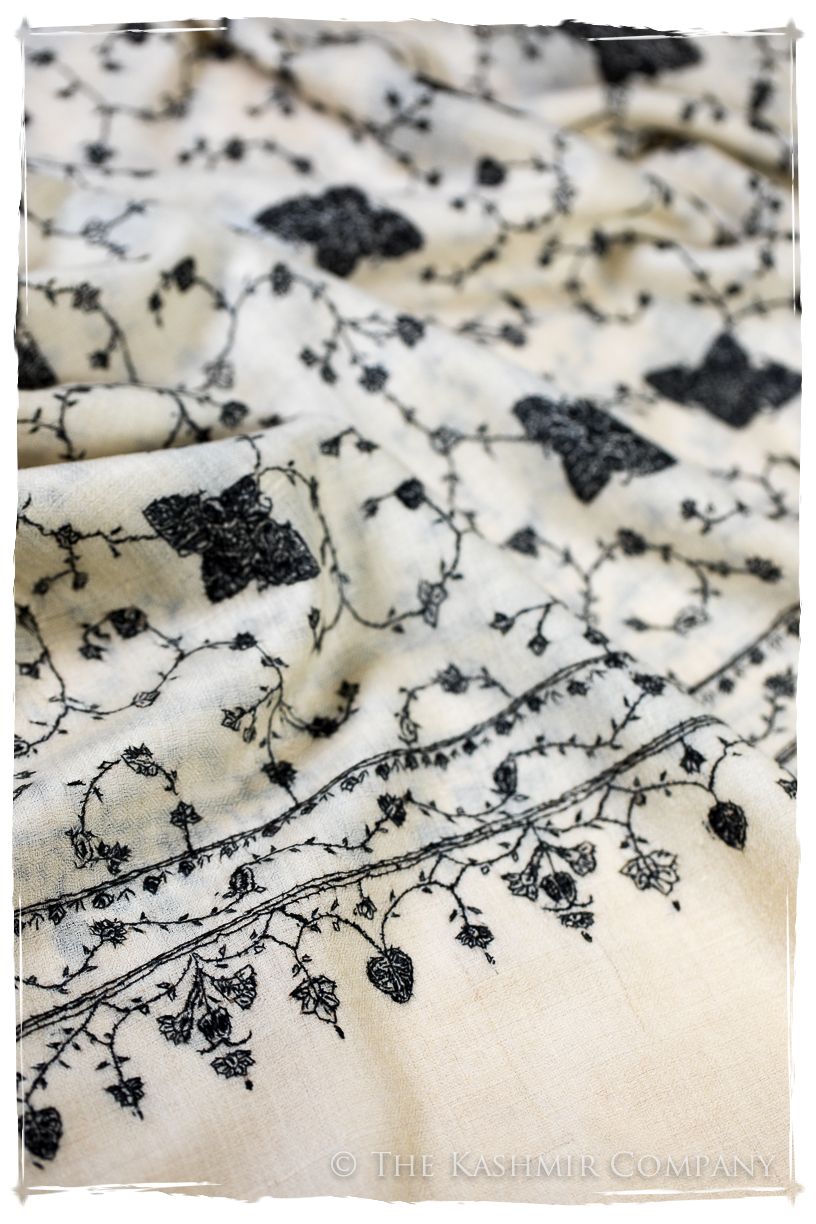 Clair de Lune Jardin du Coeur Grand Pashmina Shawl