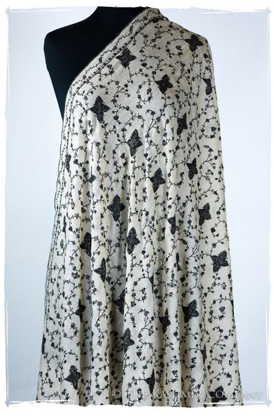 Clair de Lune Jardin du Coeur Grand Pashmina Shawl