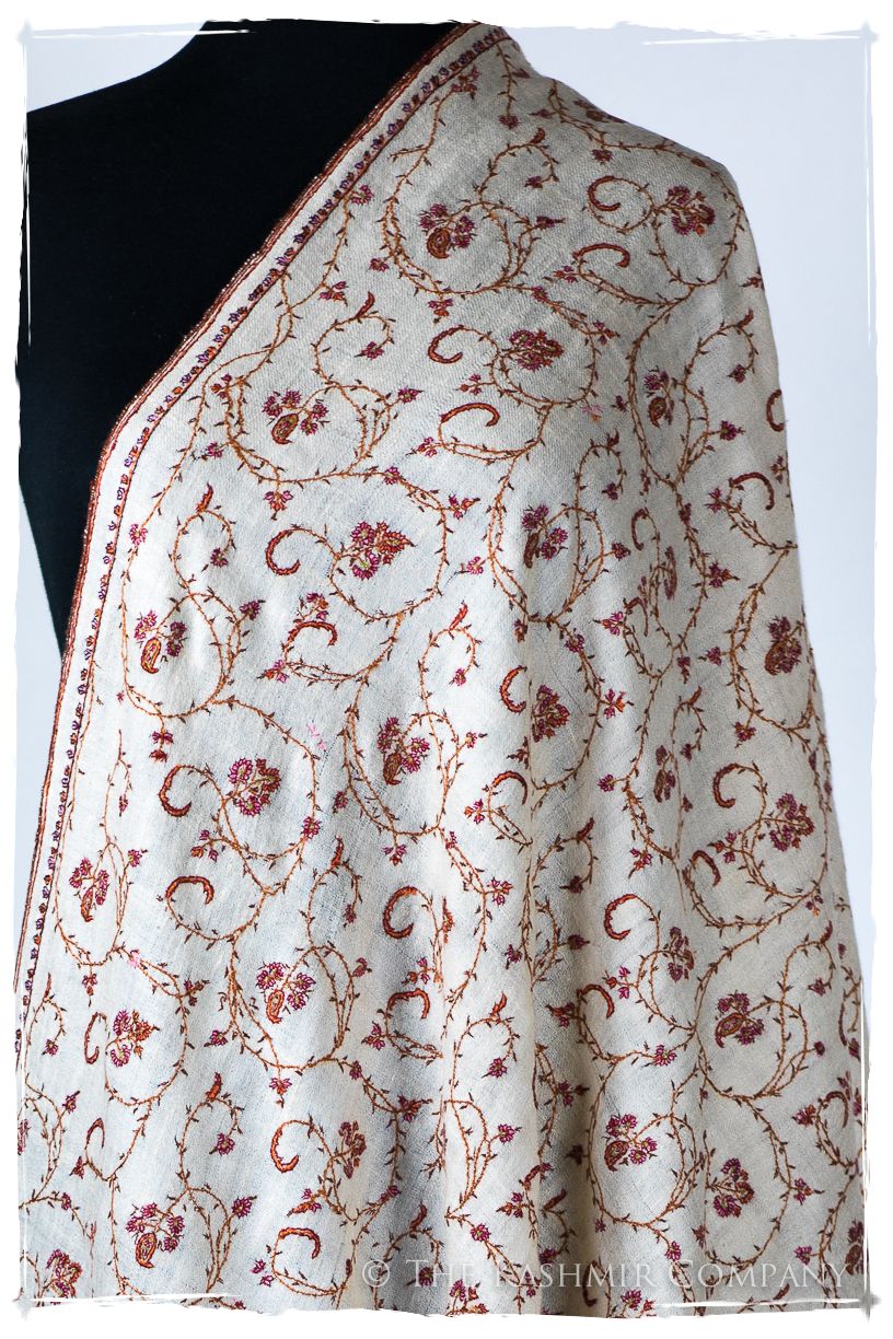 Jardin Bordeaux d'Ivoire Paisley L'amour Soft Cashmere Scarf/Shawl