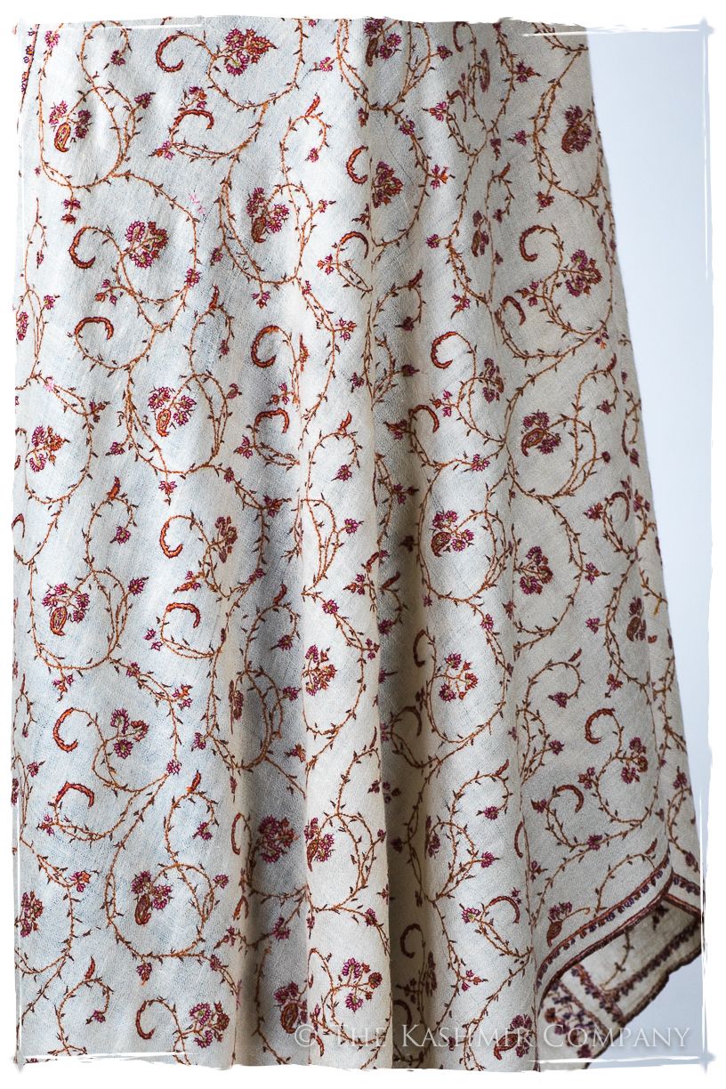 Jardin Bordeaux d'Ivoire Paisley L'amour Soft Cashmere Scarf/Shawl