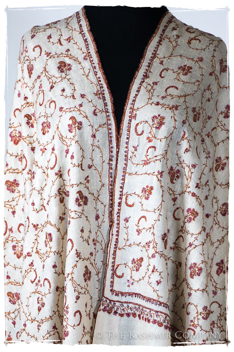 Jardin Bordeaux d'Ivoire Paisley L'amour Soft Cashmere Scarf/Shawl