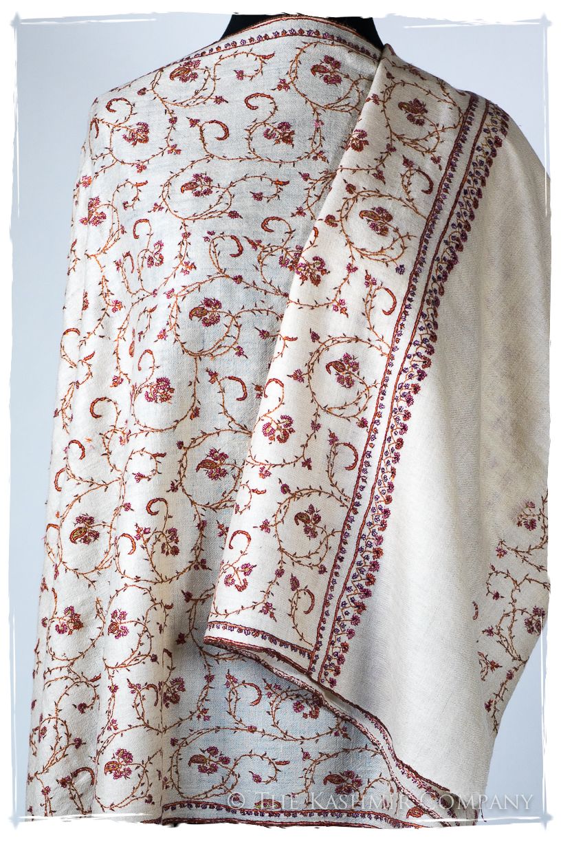 Jardin Bordeaux d'Ivoire Paisley L'amour Soft Cashmere Scarf/Shawl