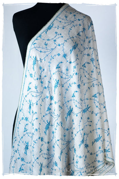 Sapphire Bleu Bijou Paisley L'amour Soft Cashmere Scarf/Shawl