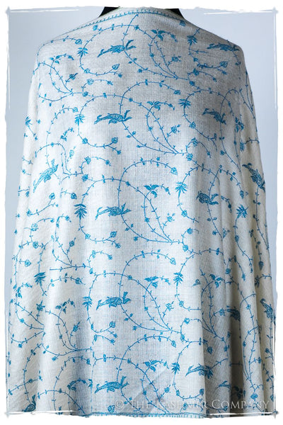 Sapphire Bleu Bijou Paisley L'amour Soft Cashmere Scarf/Shawl