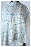 Sapphire Bleu Bijou Paisley L'amour Soft Cashmere Scarf/Shawl