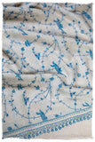 Sapphire Bleu Bijou Paisley L'amour Soft Cashmere Scarf/Shawl