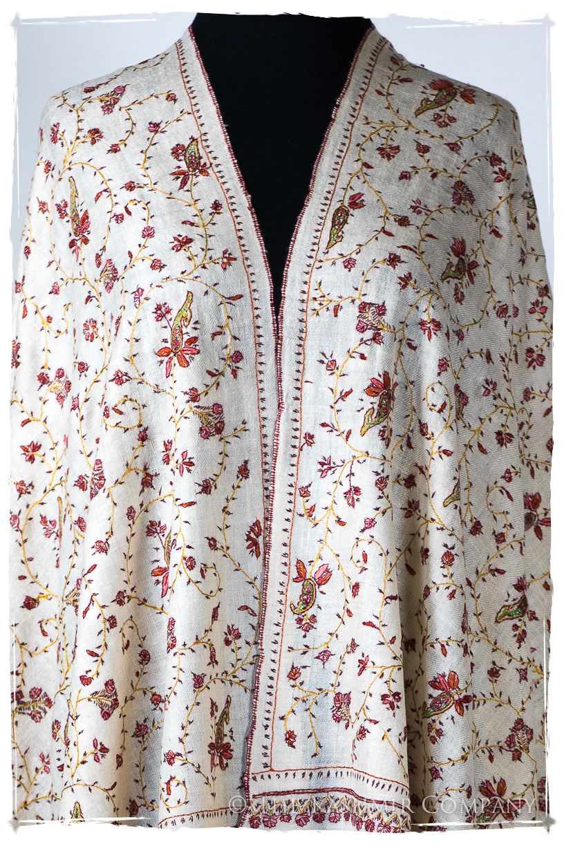 Jardin Bordeaux d'Ivoire Paisley L'amour Soft Cashmere Scarf/Shawl