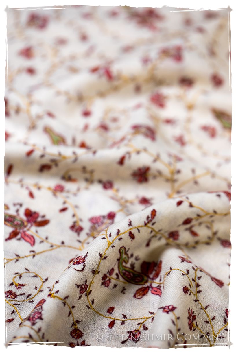 Jardin Bordeaux d'Ivoire Paisley L'amour Soft Cashmere Scarf/Shawl
