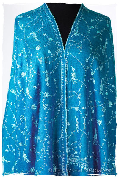 Bijoux Blue Paisley L'amour Soft Cashmere Scarf/Shawl