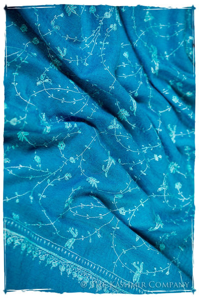 Bijoux Blue Paisley L'amour Soft Cashmere Scarf/Shawl