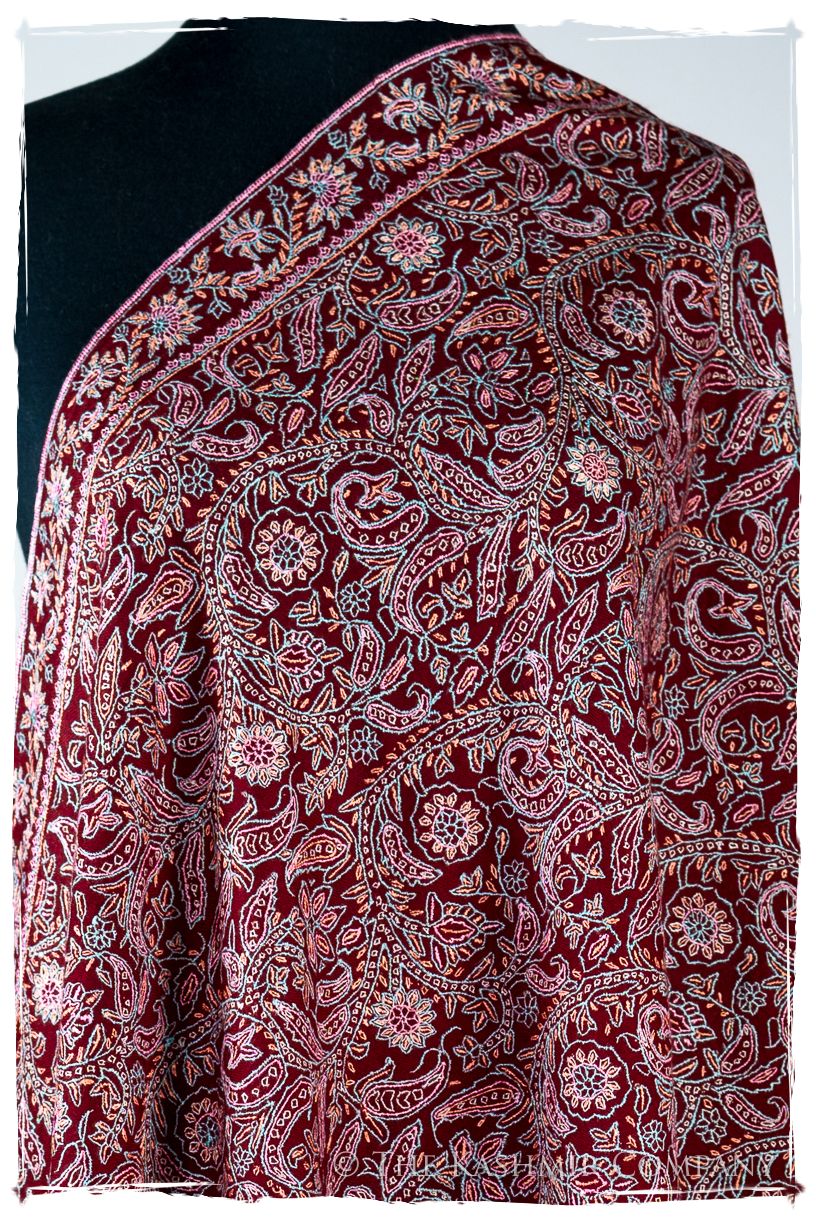 The Kaleidoscope Bordeaux Moondance - Grand Pashmina Shawl