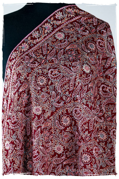 The Kaleidoscope Bordeaux Moondance - Grand Pashmina Shawl