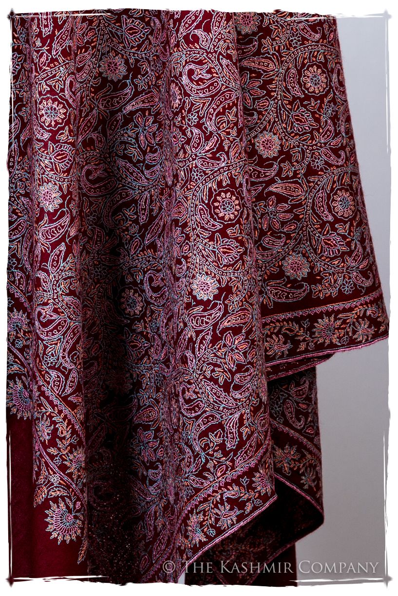 The Kaleidoscope Bordeaux Moondance - Grand Pashmina Shawl