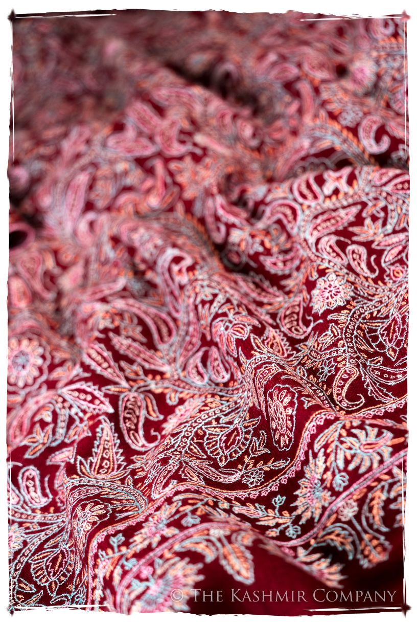 The Kaleidoscope Bordeaux Moondance - Grand Pashmina Shawl