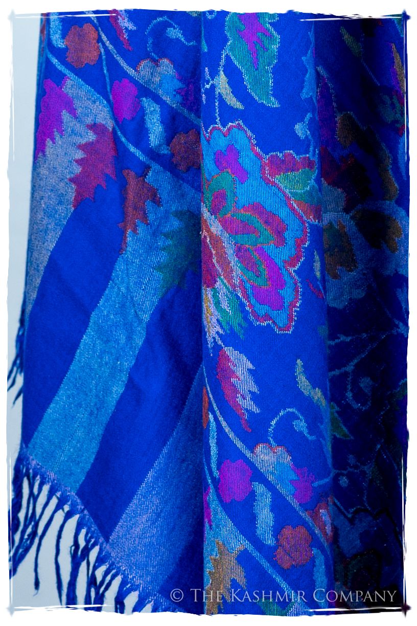 Bléu Stained Glass - Kani Grand Handloom Pashmina Shawl