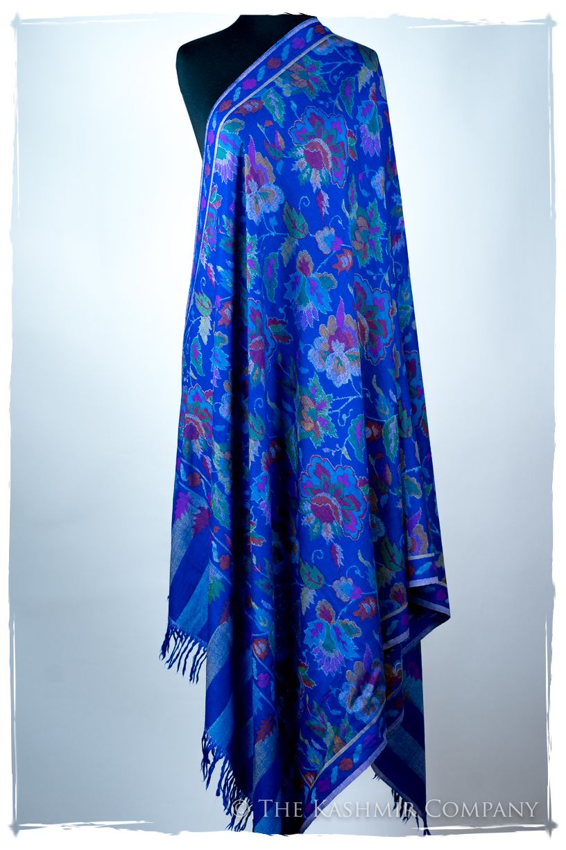 Bléu Stained Glass - Kani Grand Handloom Pashmina Shawl