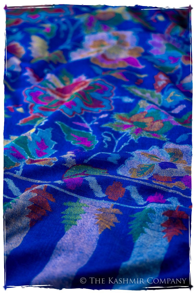 Bléu Stained Glass - Kani Grand Handloom Pashmina Shawl