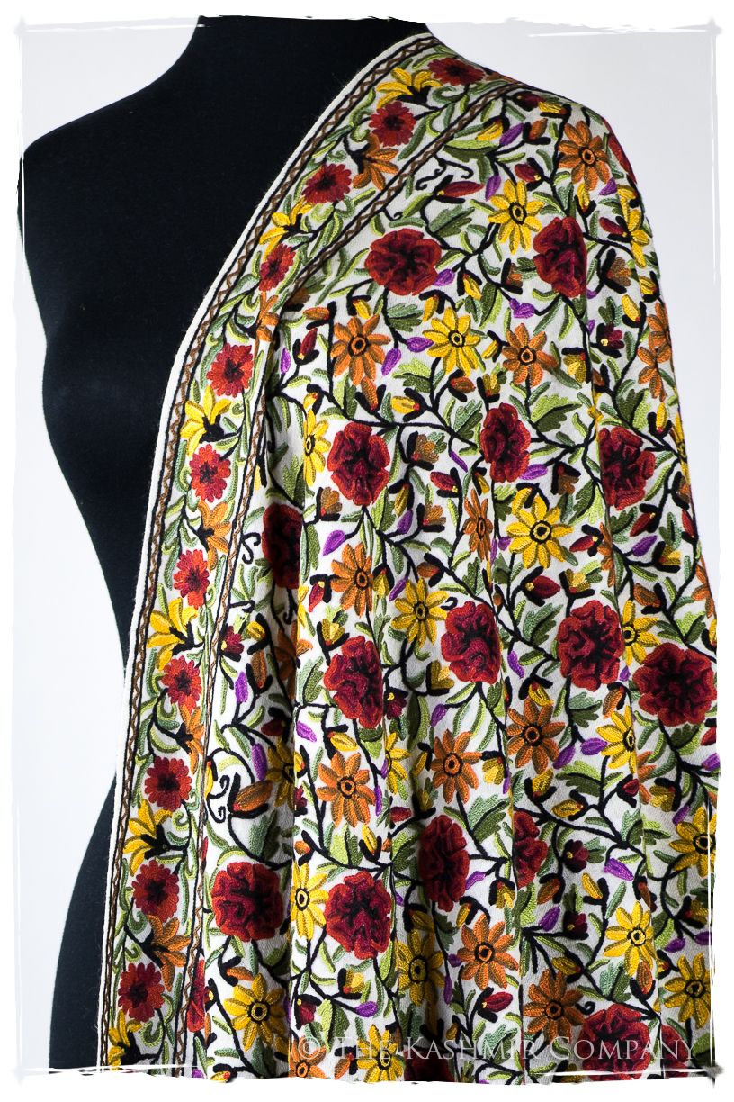 Beau Soleil Fleur Français Antiquaires Shawl
