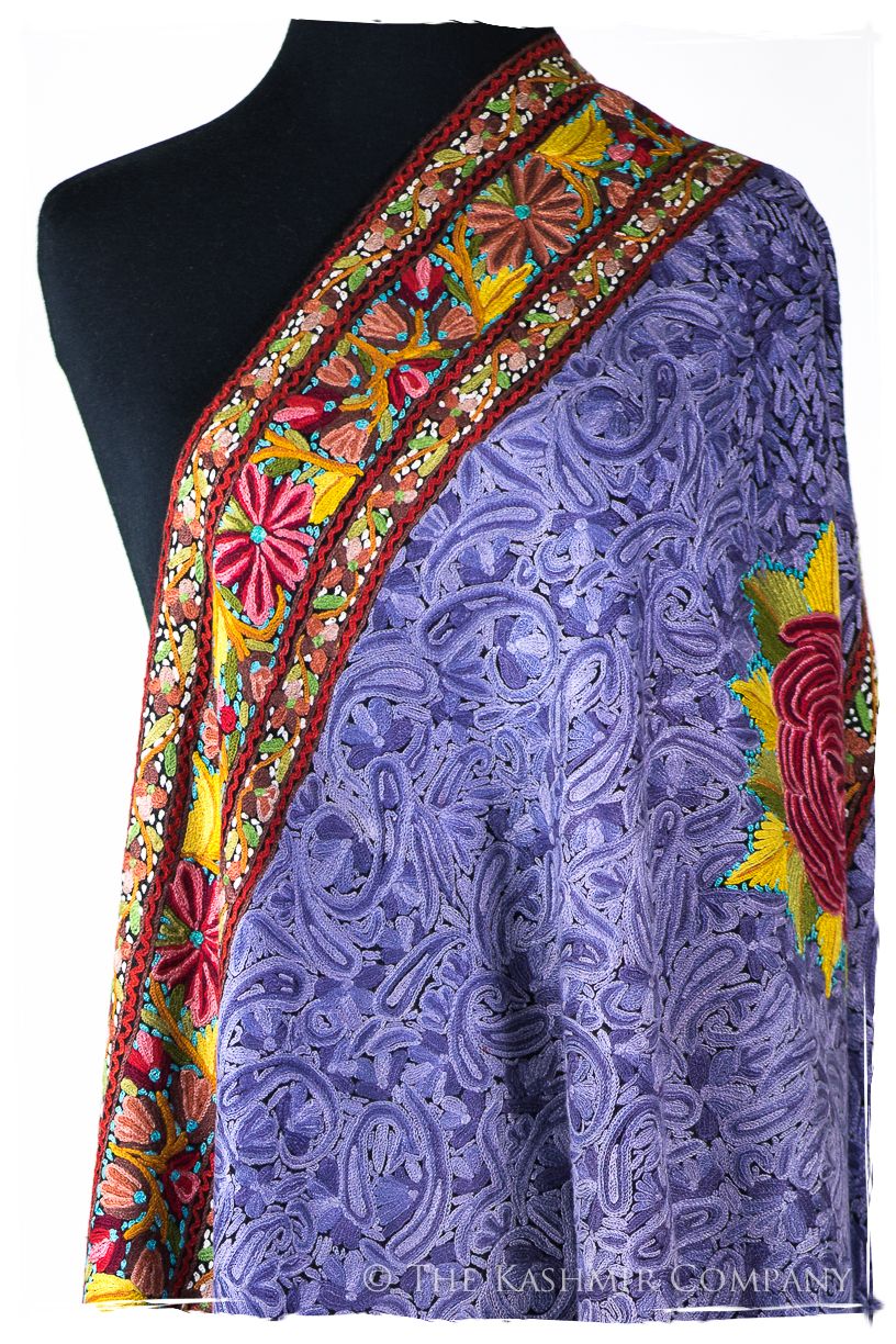 En Présence de l'élégance bleu Antiquaires Shawl