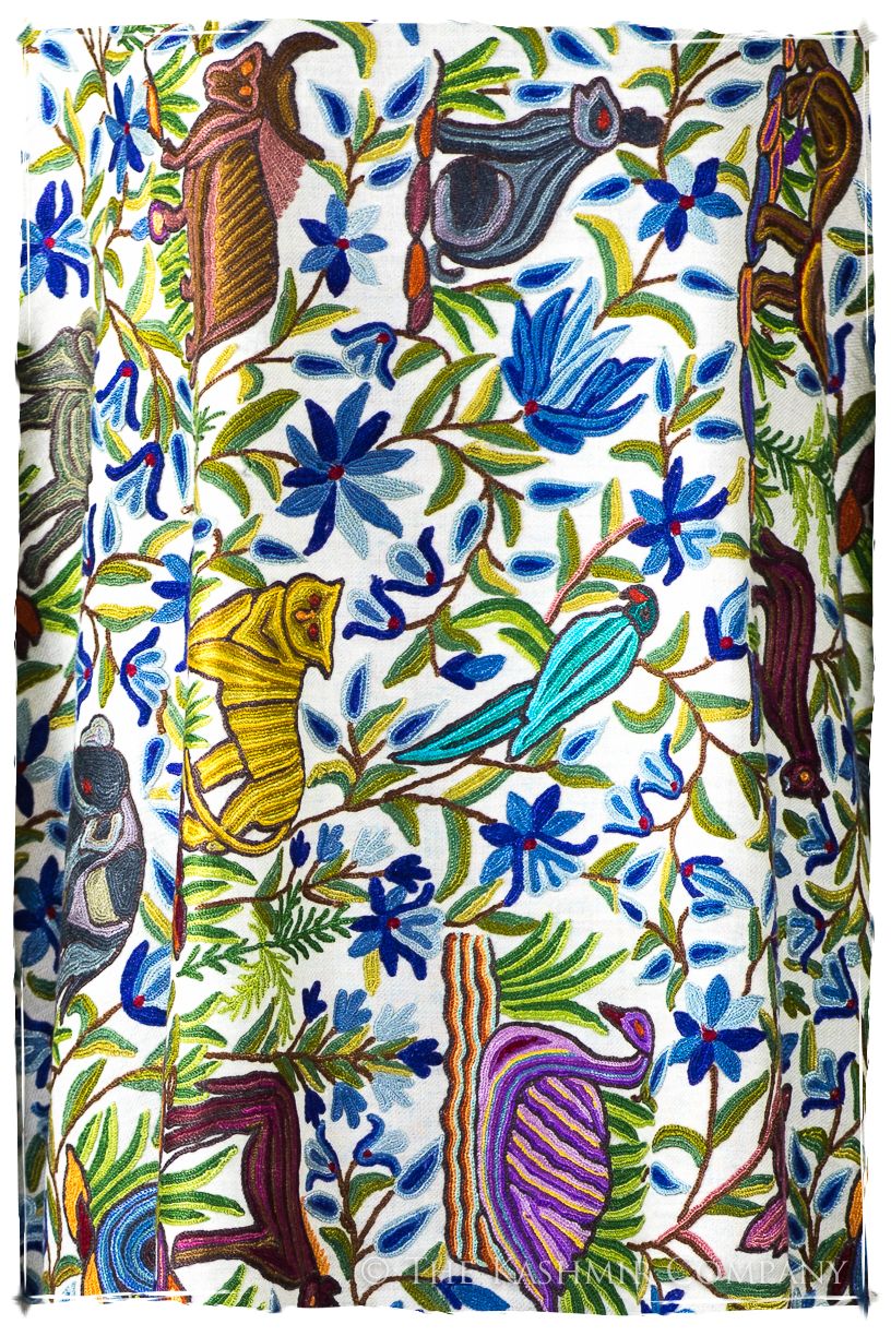Jardin Ivoire du Sanctuaire Colonial indien Antiquaires Shawl