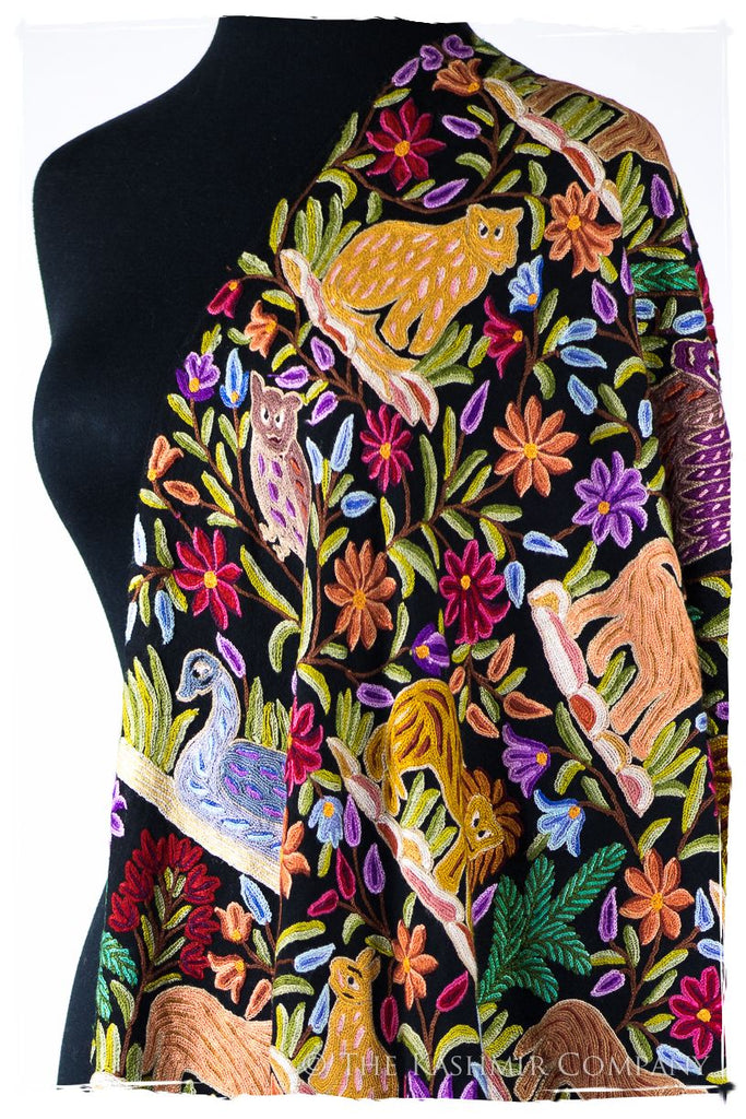 Jardin de Crépuscule du Sanctuaire Colonial Indien Antiquaires Shawl