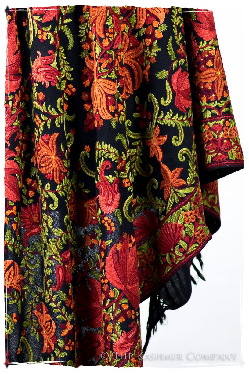 Jardin Chinar de Bijoux Rouges en Cachemire Antiquaires Shawl