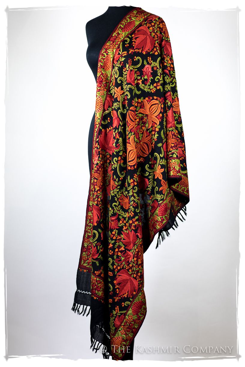 Jardin Chinar de Bijoux Rouges en Cachemire Antiquaires Shawl