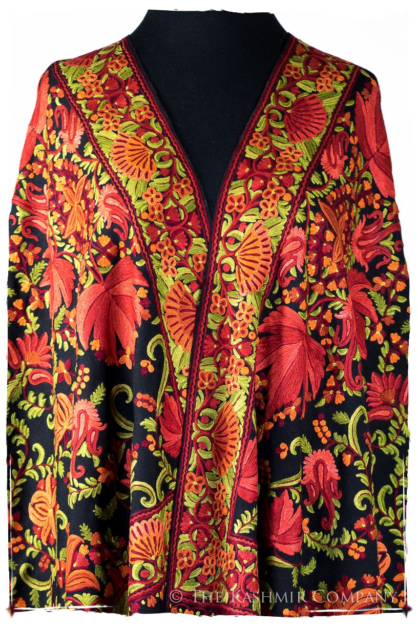 Jardin Chinar de Bijoux Rouges en Cachemire Antiquaires Shawl