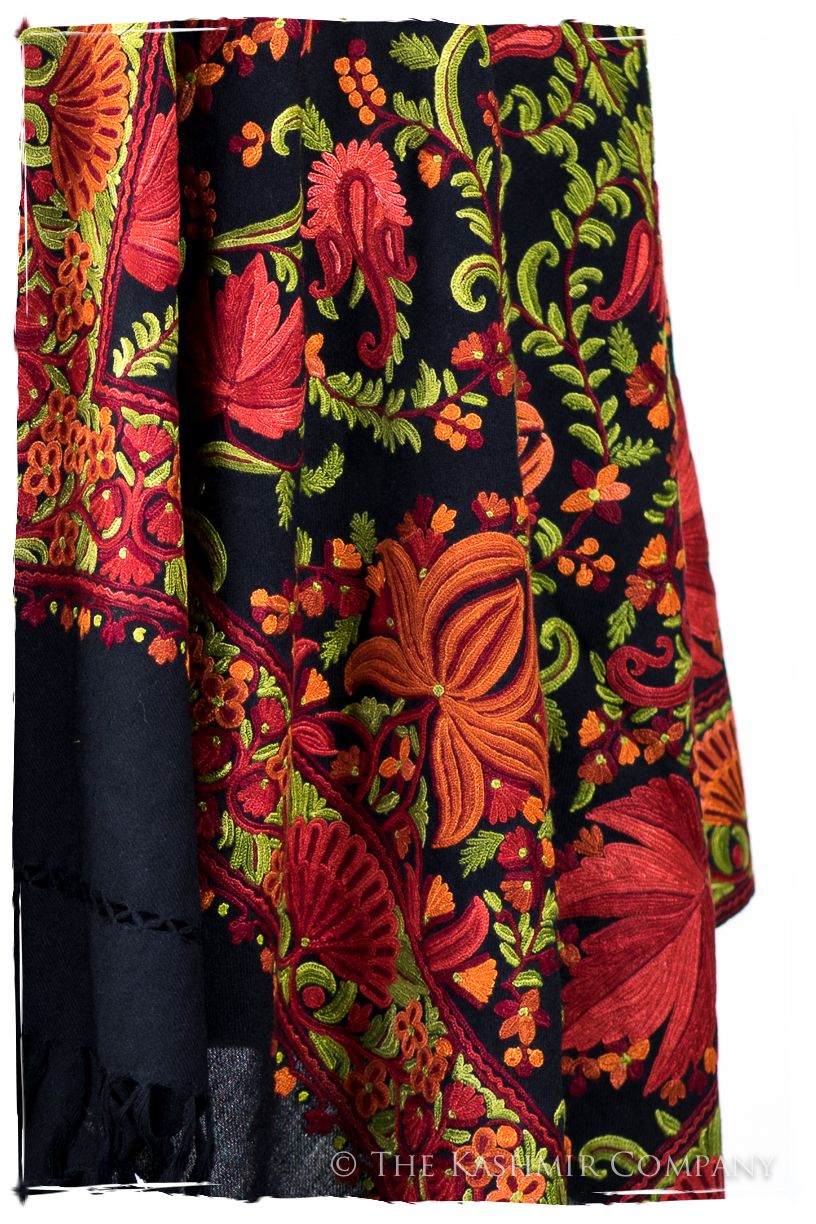 Jardin Chinar de Bijoux Rouges en Cachemire Antiquaires Shawl