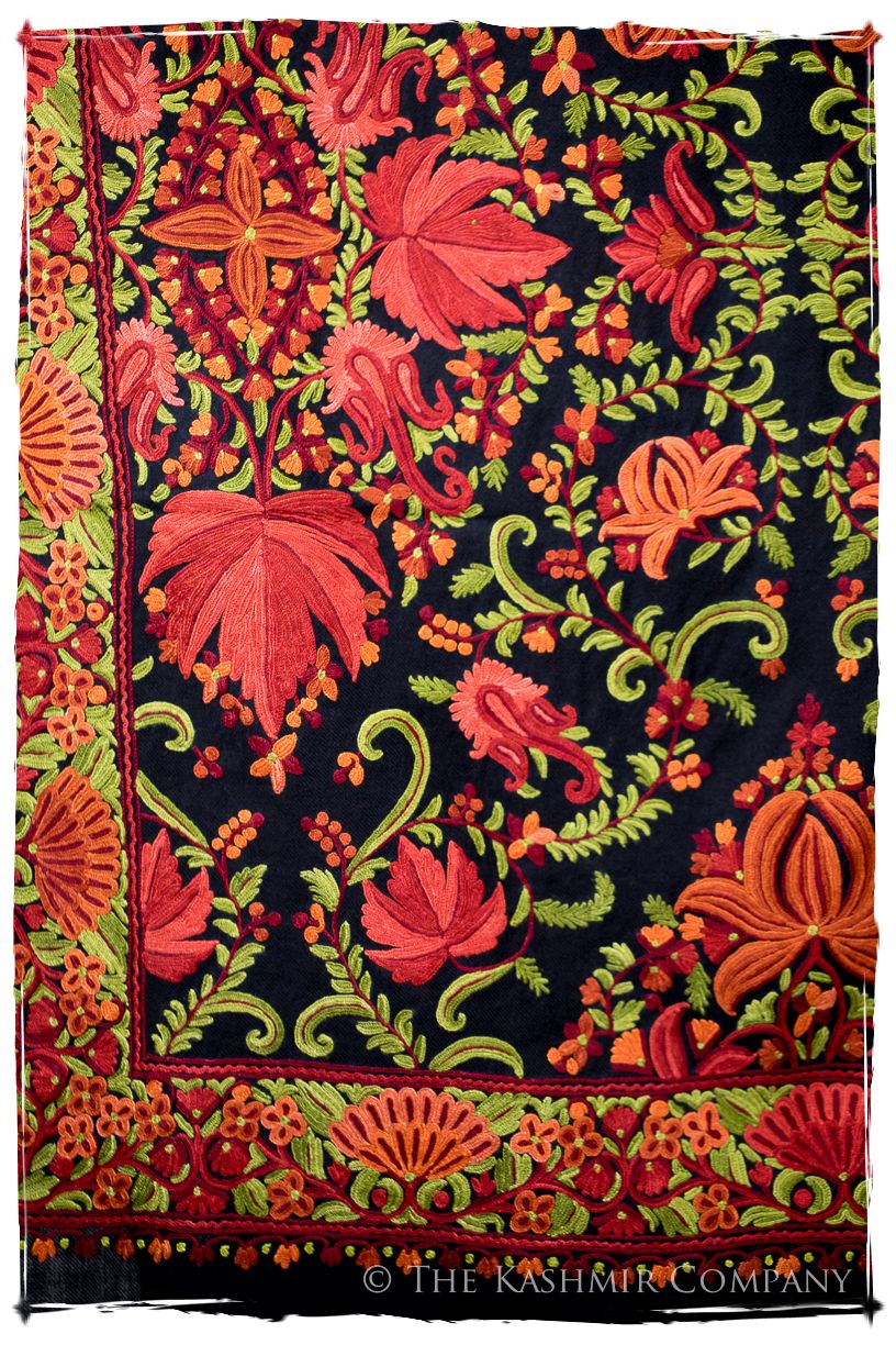 Jardin Chinar de Bijoux Rouges en Cachemire Antiquaires Shawl