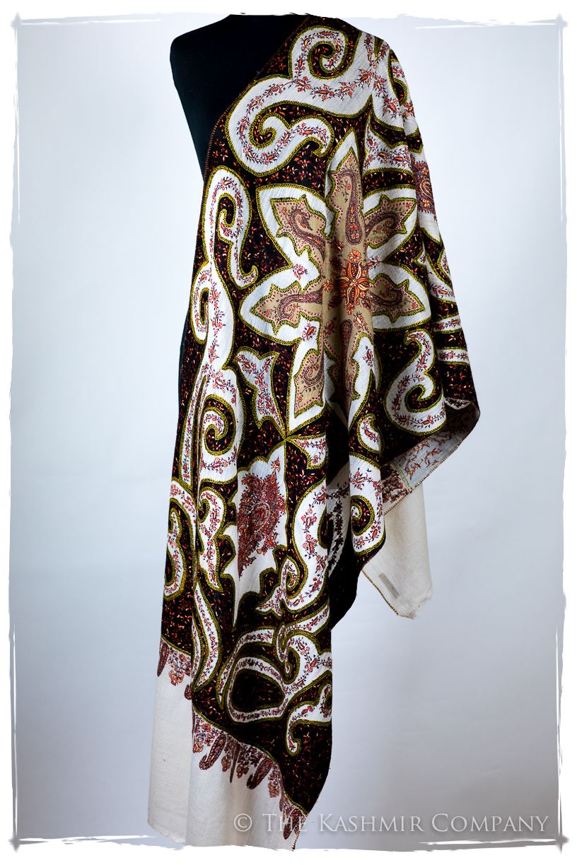 The Mona Lisa Blanc Noir Citron Deux Shawl