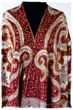The Mona Lisa Bordeaux Blanc Deux Shawl