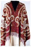 The Mona Lisa Bordeaux Blanc Deux Shawl