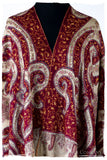 The Mona Lisa Bordeaux Marin Deux Shawl