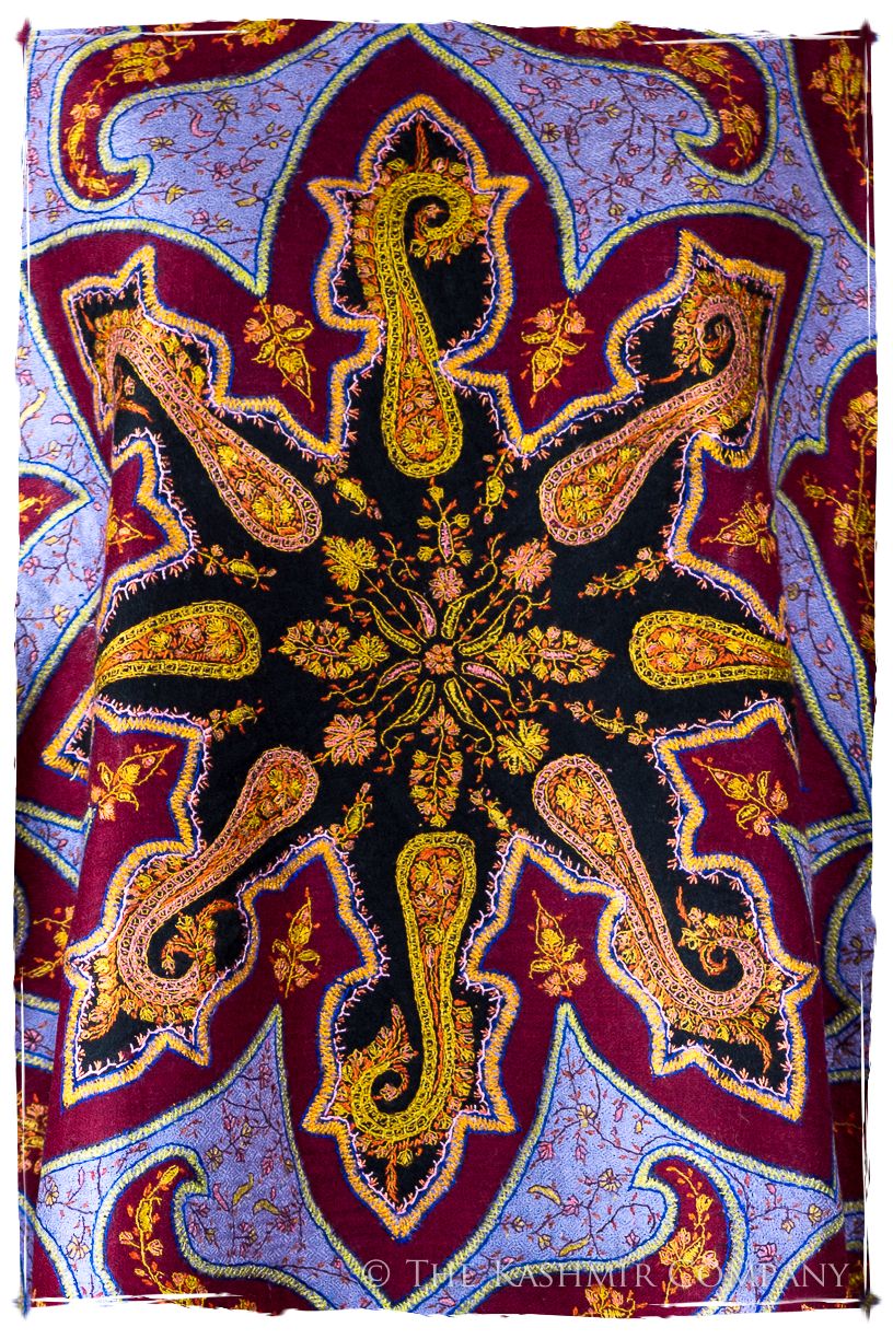 The Mona Lisa Bordeaux Aztec Gold Deux Shawl