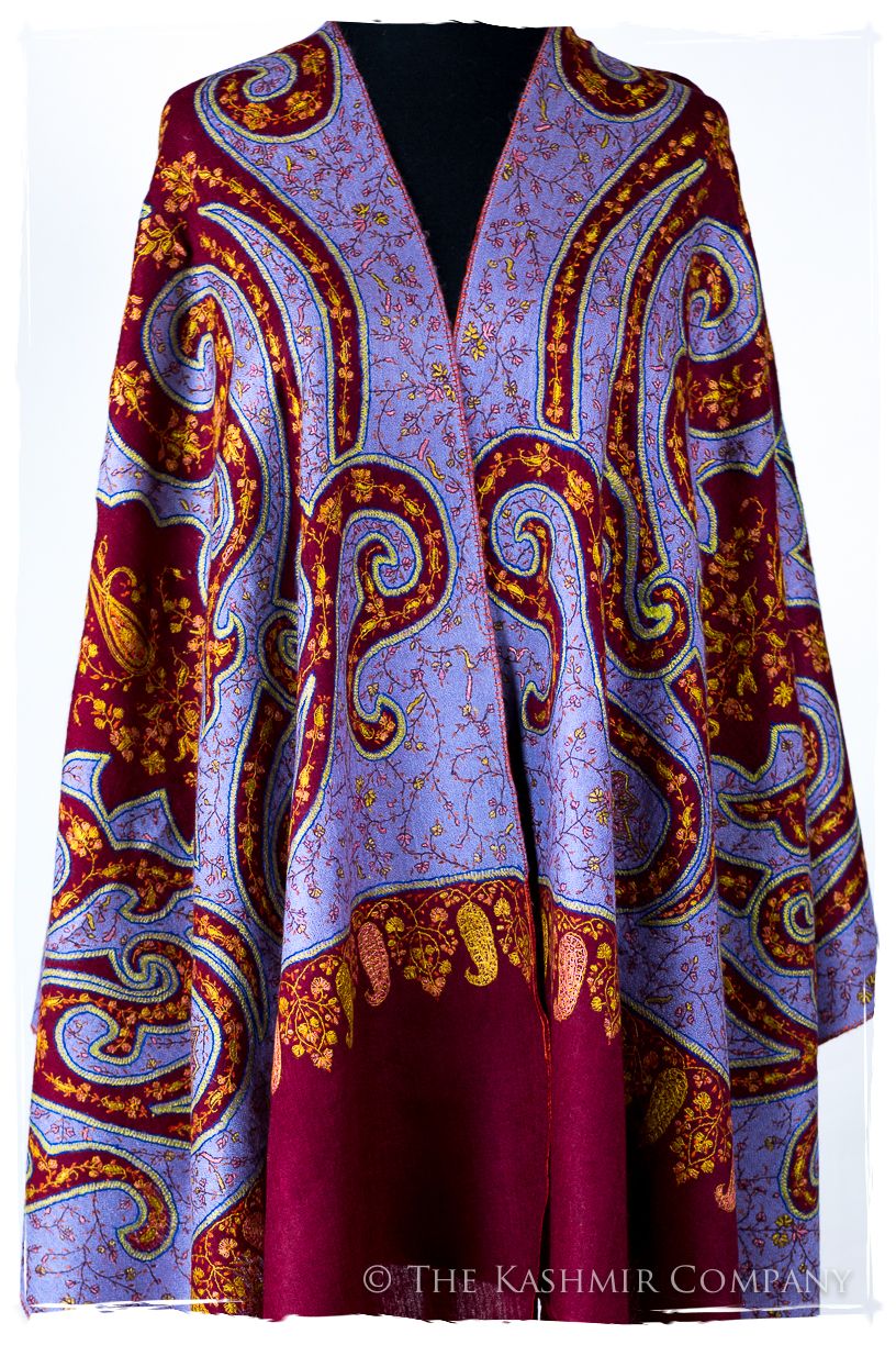 The Mona Lisa Bordeaux Aztec Gold Deux Shawl