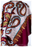 The Mona Lisa Bordeaux Aspen Gold Blanc Deux Shawl