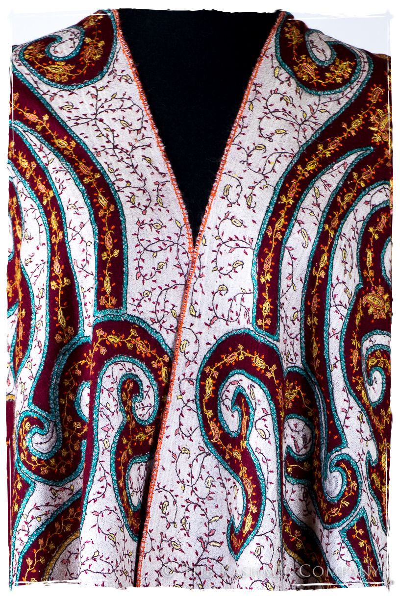 The Mona Lisa Bordeaux Aspen Gold Blanc Deux Shawl