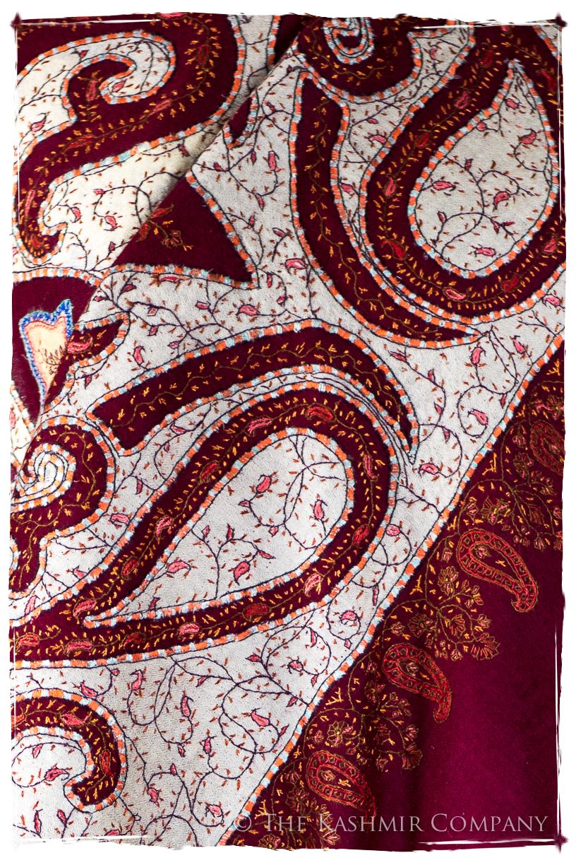 The Mona Lisa Bordeaux Gold Blanc Deux Shawl