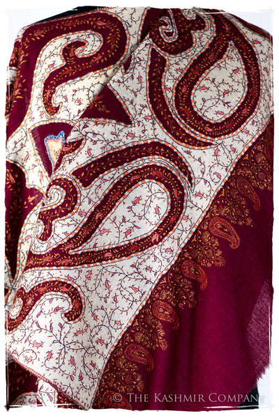 The Mona Lisa Bordeaux Gold Blanc Deux Shawl