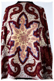 The Mona Lisa Bordeaux Gold Blanc Deux Shawl