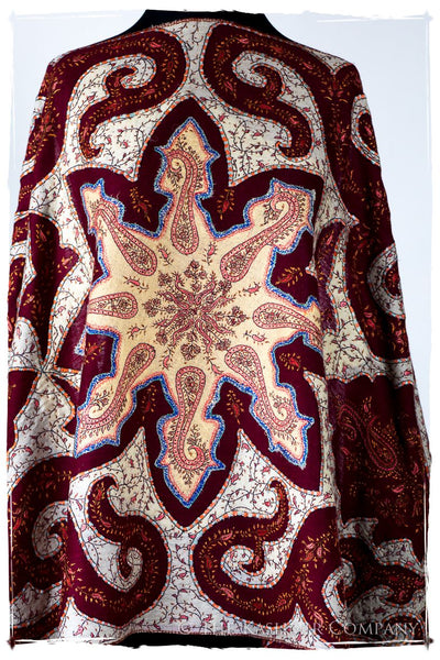 The Mona Lisa Bordeaux Gold Blanc Deux Shawl