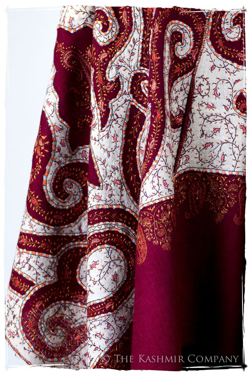 The Mona Lisa Bordeaux Gold Blanc Deux Shawl
