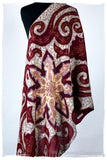 The Mona Lisa Bordeaux Gold Blanc Deux Shawl