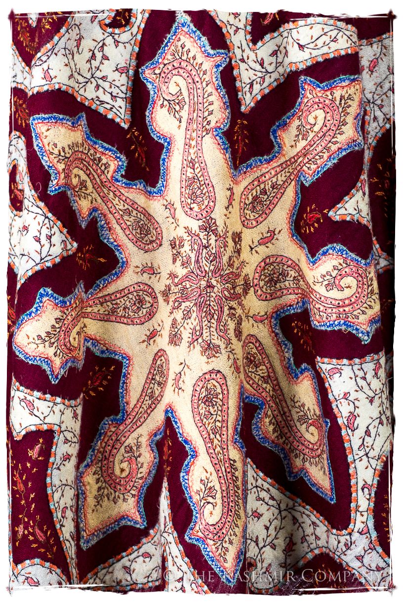The Mona Lisa Bordeaux Gold Blanc Deux Shawl
