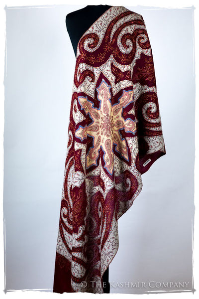 The Mona Lisa Bordeaux Gold Blanc Deux Shawl