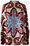 The Mona Lisa Bordeaux Marin Blanc Deux Shawl