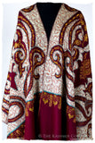 The Mona Lisa Bordeaux Marin Blanc Deux Shawl