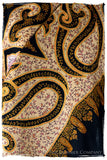 The Mona Lisa Noir Malay Gold Deux Shawl