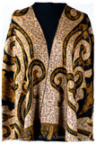 The Mona Lisa Noir Malay Gold Deux Shawl